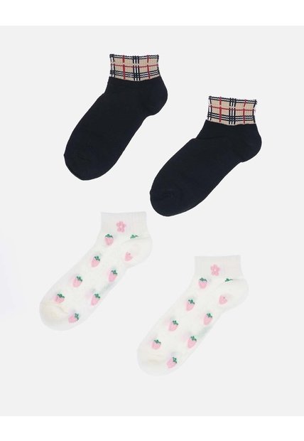 Pack X2 De Medias De Corte Tobillero