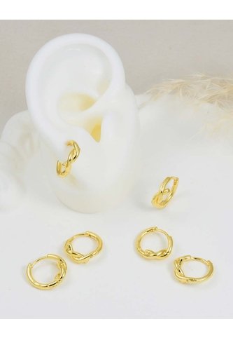 Set De Candongas Doradas X3 Pares Arequipe moda dulce