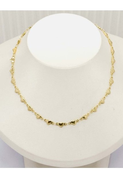 Gargantilla Con Dije De Corazones En Dorado