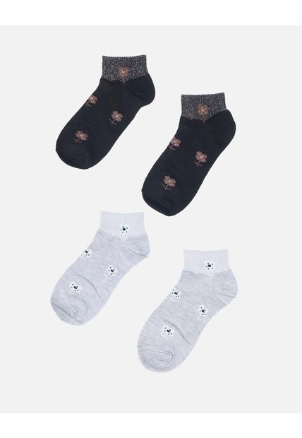 Pack X2 De Medias De Corte Tobillero