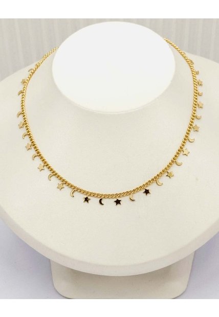 Gargantilla Con Dije De Corazones En Dorado