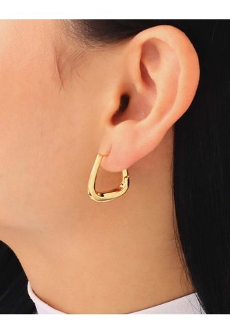 Candongas Geométricas Cuadradas En Dorado Arequipe moda dulce
