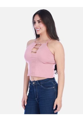 Blusa De Tiras Graduables Con Detalle De Aberturas Frontales