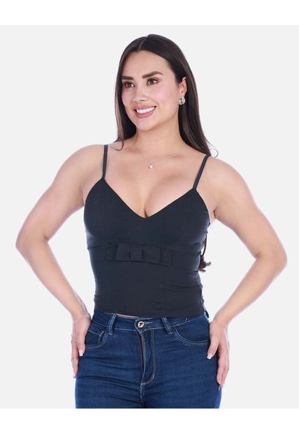 Blusa Tipo Corsé Con Escote En V Y Tiras Graduables
