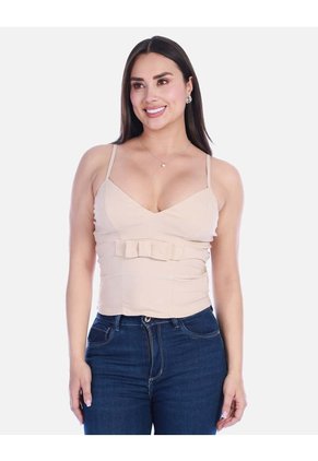 Blusa Tipo Corsé Con Escote En V Y Tiras Graduables