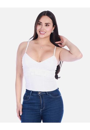Blusa Tipo Corsé Con Escote En V Y Tiras Graduables