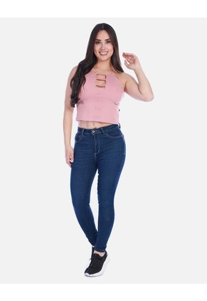 Blusa De Tiras Graduables Con Detalle De Aberturas Frontales