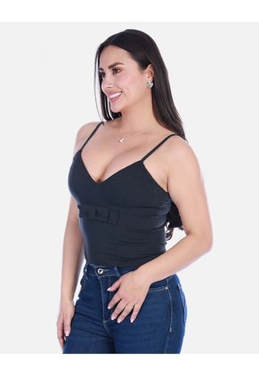 Blusa Tipo Corsé Con Escote En V Y Tiras Graduables