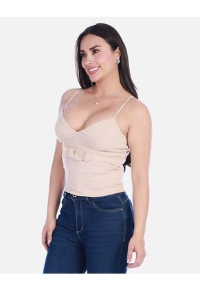 Blusa Tipo Corsé Con Escote En V Y Tiras Graduables