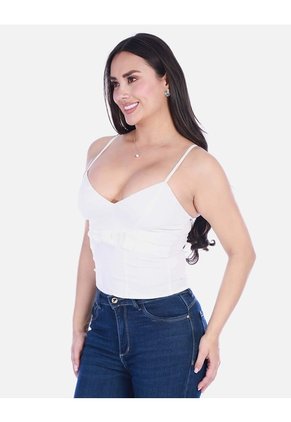 Blusa Tipo Corsé Con Escote En V Y Tiras Graduables