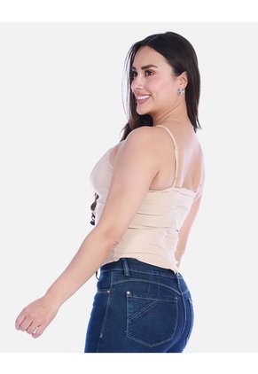 Blusa Tipo Corsé Con Escote En V Y Tiras Graduables