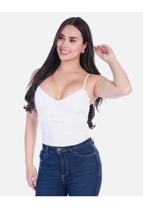 Blusa Tipo Corsé Con Escote En V Y Tiras Graduables