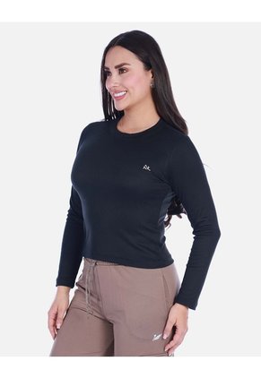 Camiseta Deportiva Manga Larga Cuello Alto Con Licra