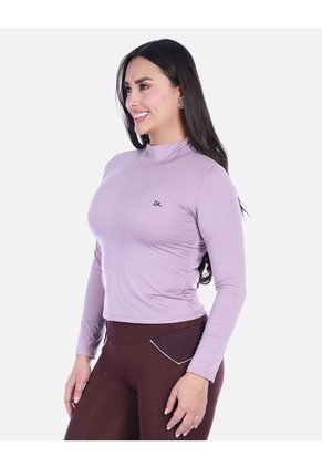Camiseta Deportiva Manga Larga Cuello Alto Con Licra
