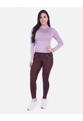 Camiseta Deportiva Manga Larga Cuello Alto Con Licra