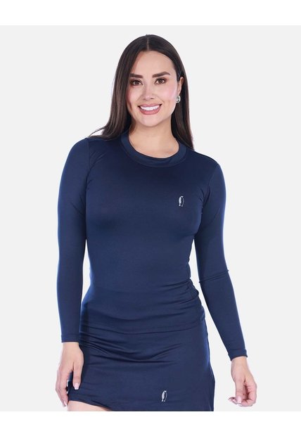 Camiseta Deportiva Manga Larga Cuello Redondo  Jaspeado