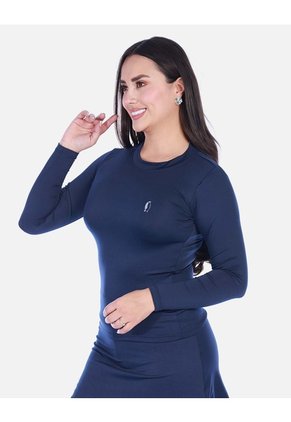 Camiseta Deportiva Manga Larga Cuello Redondo  Jaspeado