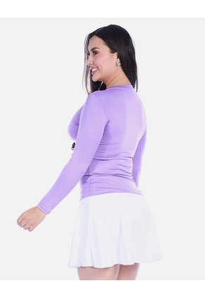 Camiseta Deportiva Manga Larga Cuello Redondo Jaspeado