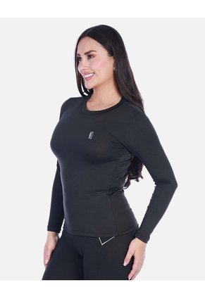Camiseta Deportiva Manga Larga Cuello Redondo  Jaspeado