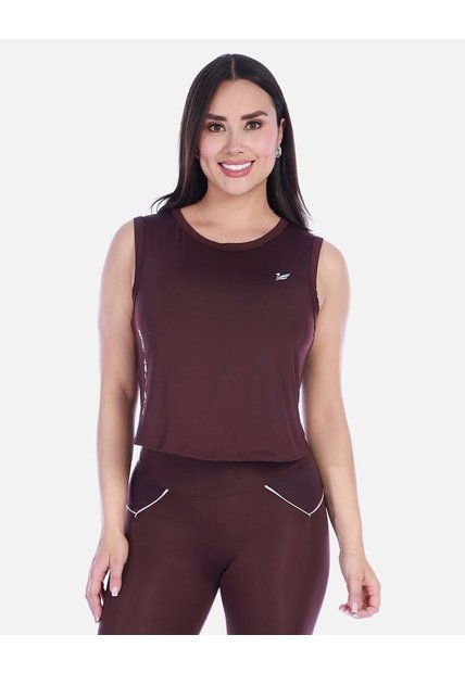Top Deportivo Manga Sisa Tipo Crop Cuello Redondo