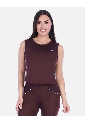 Top Deportivo Manga Sisa Tipo Crop Cuello Redondo