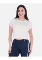 Camiseta Deportiva Manga Corta Raglán Tipo Crop Beige de Arequipe moda dulce