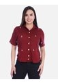 Camisa Casual Tipo Camisera Con Botones Y Microbordados de Arequipe moda dulce