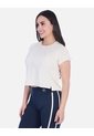Camiseta Deportiva Manga Corta Raglán Tipo Crop Beige de Arequipe moda dulce