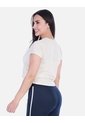 Camiseta Deportiva Manga Corta Raglán Tipo Crop Beige de Arequipe moda dulce
