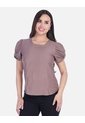 Blusa Elegante Con Mangas Abombadas Y Detalle De Botón de Arequipe moda dulce