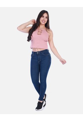 Jean Skinny Clasico Tiro Alto Con Ajuste Anatomico