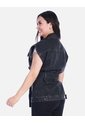 Chaleco Denim Tipo Jaqueta Manga Rodada Con Cinturón Y Apliques de Arequipe moda dulce