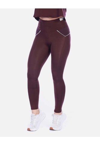 Leggings Deportivos Tiro Alto Vinotinto Con Vivo Contraste Arequipe moda dulce