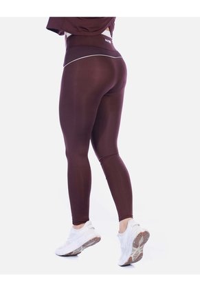 Leggings Deportivos Tiro Alto Vinotinto Con Vivo Contraste
