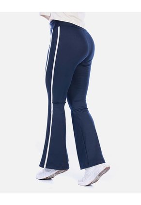 Pantalón Deportivo Bota Campana Azul Oscuro Con Franjas Laterales