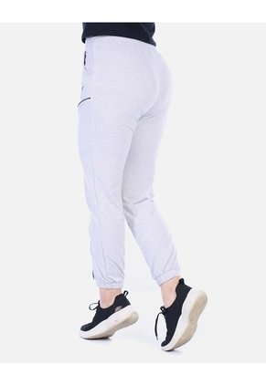 Pantalón Jogger Deportivo Gris Jaspe Con Vivos Negros