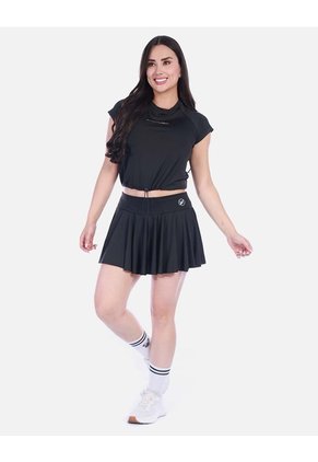 Falda Short Deportiva Plisada Vinotinto Tiro Alto