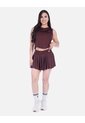 Falda Short Deportiva Plisada Vinotinto Tiro Alto de Arequipe moda dulce