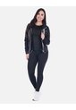 Chaqueta Deportiva Con Cierre Y Franjas Contraste Negra de Arequipe moda dulce