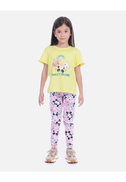 Conjunto Infantil Camiseta Y Leggings Para Niña