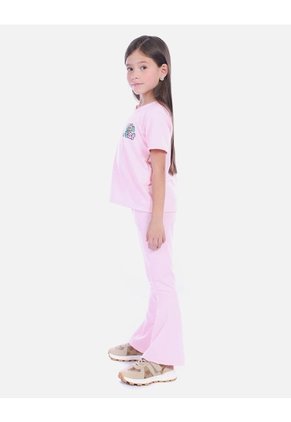 Conjunto Infantil Camiseta Y Pantalón Bota Campana Para Niña