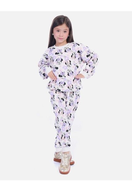 Conjunto Infantil Buso Lunares Y Jogger Ratoncita Para Niña