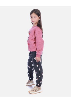 Conjunto Infantil Buso Capucha Fucsia Ratoncita Para Niña