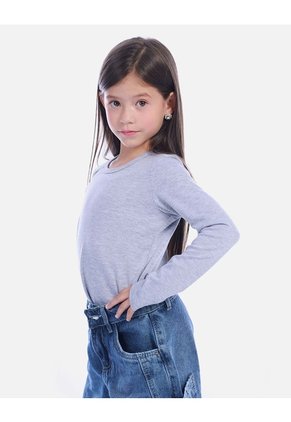 Camiseta Manga Larga Negra Básica Para Niña