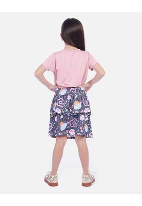 Conjunto Infantil Camiseta Y Falda Short Para Niña