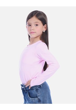 Camiseta Manga Larga Negra Básica Para Niña