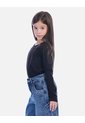 Camiseta Manga Larga Negra Básica Para Niña de Arequipe moda dulce