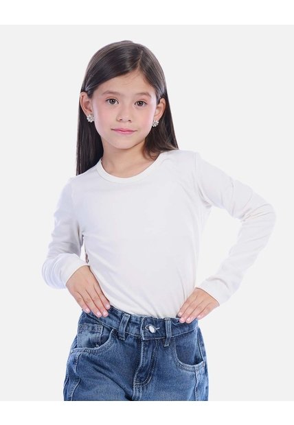 Camiseta Manga Larga Negra Básica Para Niña