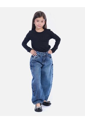 Camiseta Manga Larga Negra Básica Para Niña