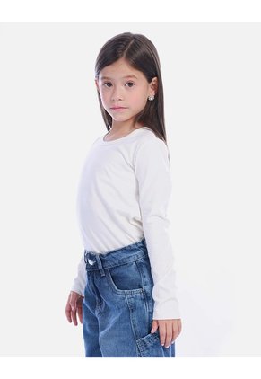 Camiseta Manga Larga Negra Básica Para Niña